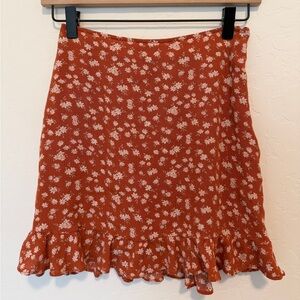 Abercrombie & Fitch Floral A-Line Skirt - Rust Orange Never Worn!